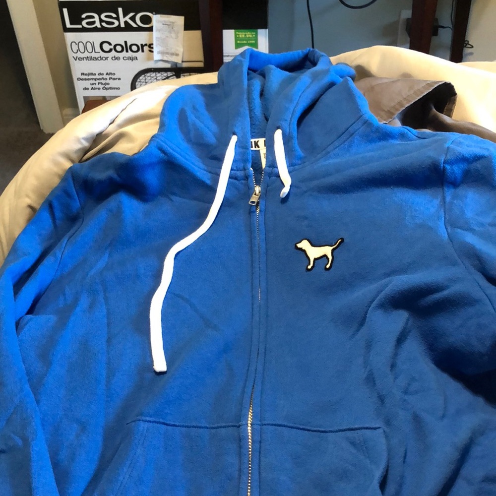 Victoria’s Secret Pink full zip blue hoodie